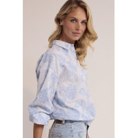 Tramontana Blouse Striped Flower Breezy Blue